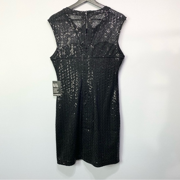 Express- Black Sheer Sleeveless Party Dress M NWT - Picture 6 of 10